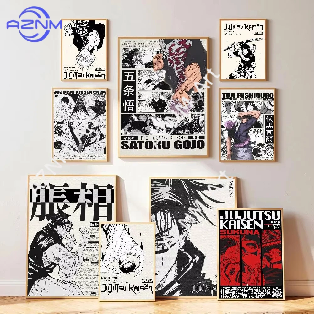 1 Stück Jujutsu Kaisen Anime klassischer Posterdruck für Schlafzimmer, Wohnzimmer, Heimdekoration, Malerei, Wandkunst, HD-Bild, Wandgemälde