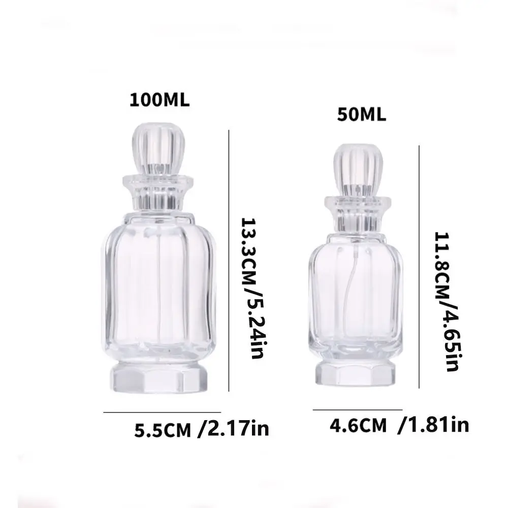 ล้างโปร่งใสขวดน้ําหอม Sub-bottling กดประเภทขวดน้ําหอมแก้วชาร์จ 50ml 100ml Liquid Sprayer สาว