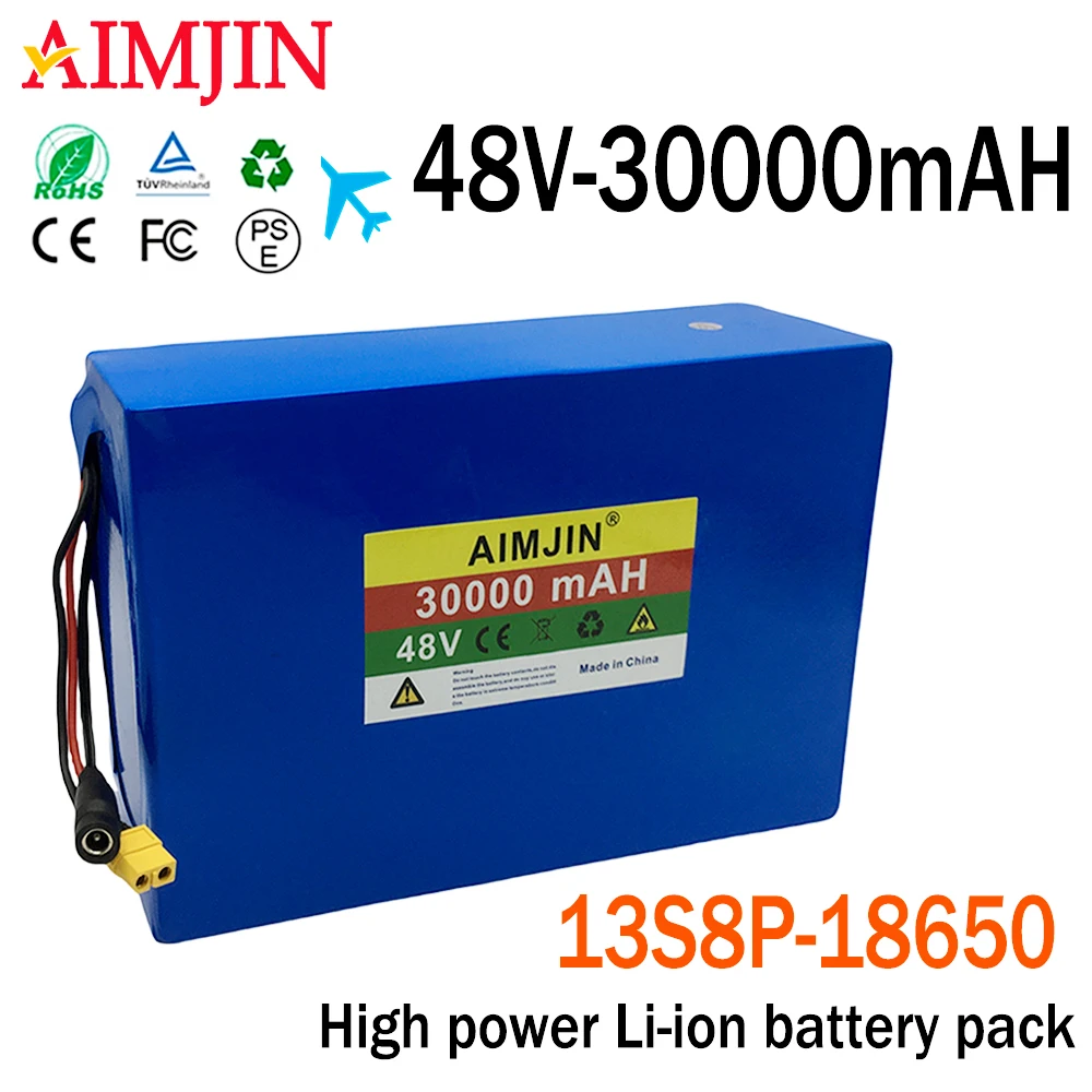 

13S8P 48V 30Ah mountain bikes 250-800W with built-in BMS for Motorcycle, scooter, Bicycle MotorReplace battery pack