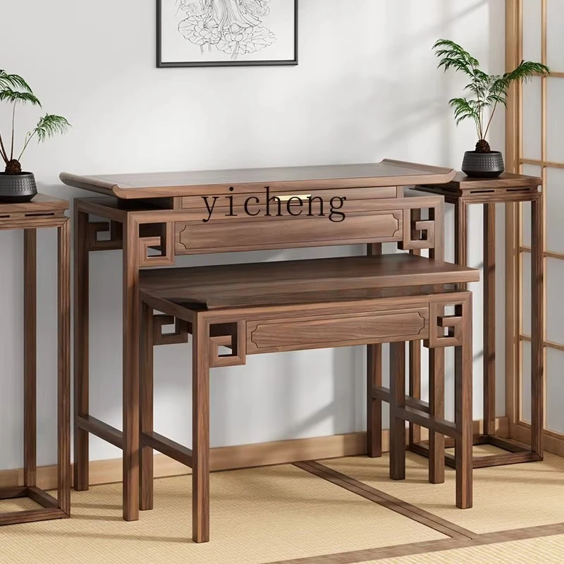 GZ-15  New Chinese Style Altar Incense Burner Table Domestic Buddhist Hall Solid Wood Buddha Table Desk Altar Cabinet