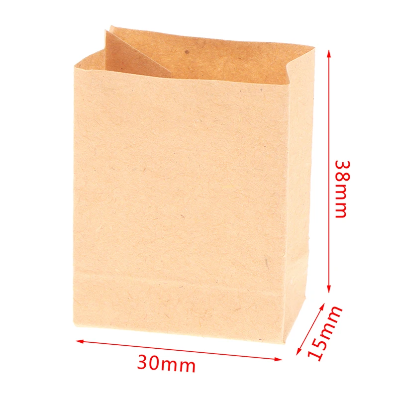 Mini bolsas de papel de pan para casa de muñecas, bolsa de papel Kraft para hornear, modelo de accesorios de cocina para decoración de casa de muñecas, juguetes para niños, 1:12, 5 piezas