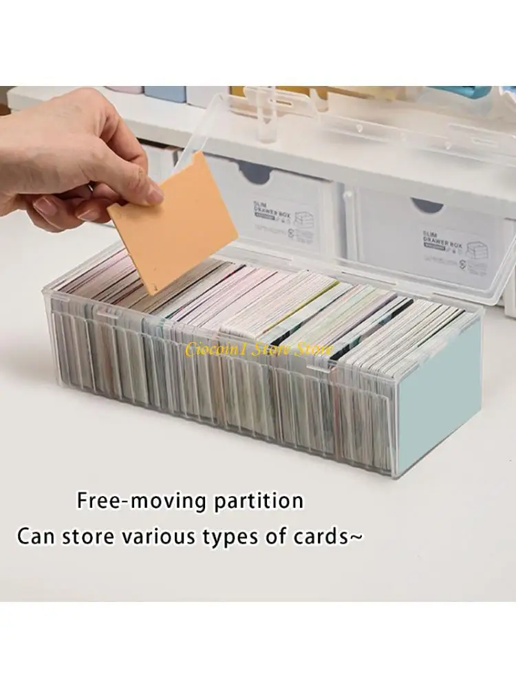 A3PC Large Capacity Clear Card Holders Lid Included Adjustable Dividers For 600 Cards