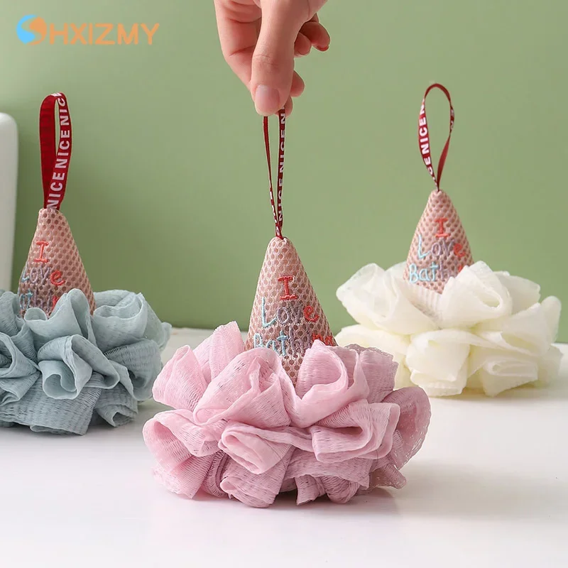 

Men Women Bath Sponge Ice Cream Shape Exfoliating Loofah Body Scrubber Shower Cleaning Loofahs Bathroom Bathing Accessories