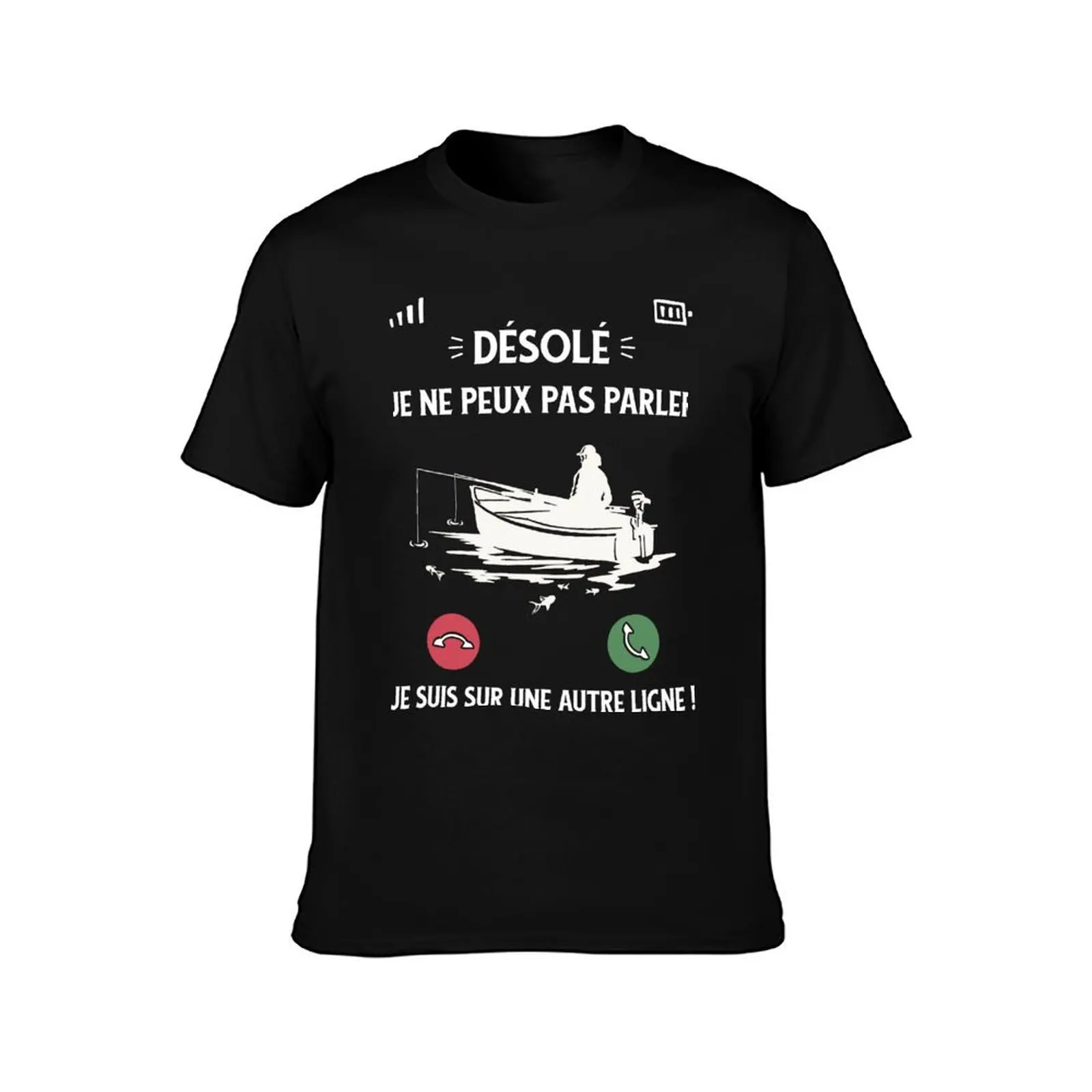 Désolé, je Suis sur Une Autre Ligne Pêche Pour Pêcheurs papa T-Shirt aesthetic clothes plus sizes mens cotton t shirts