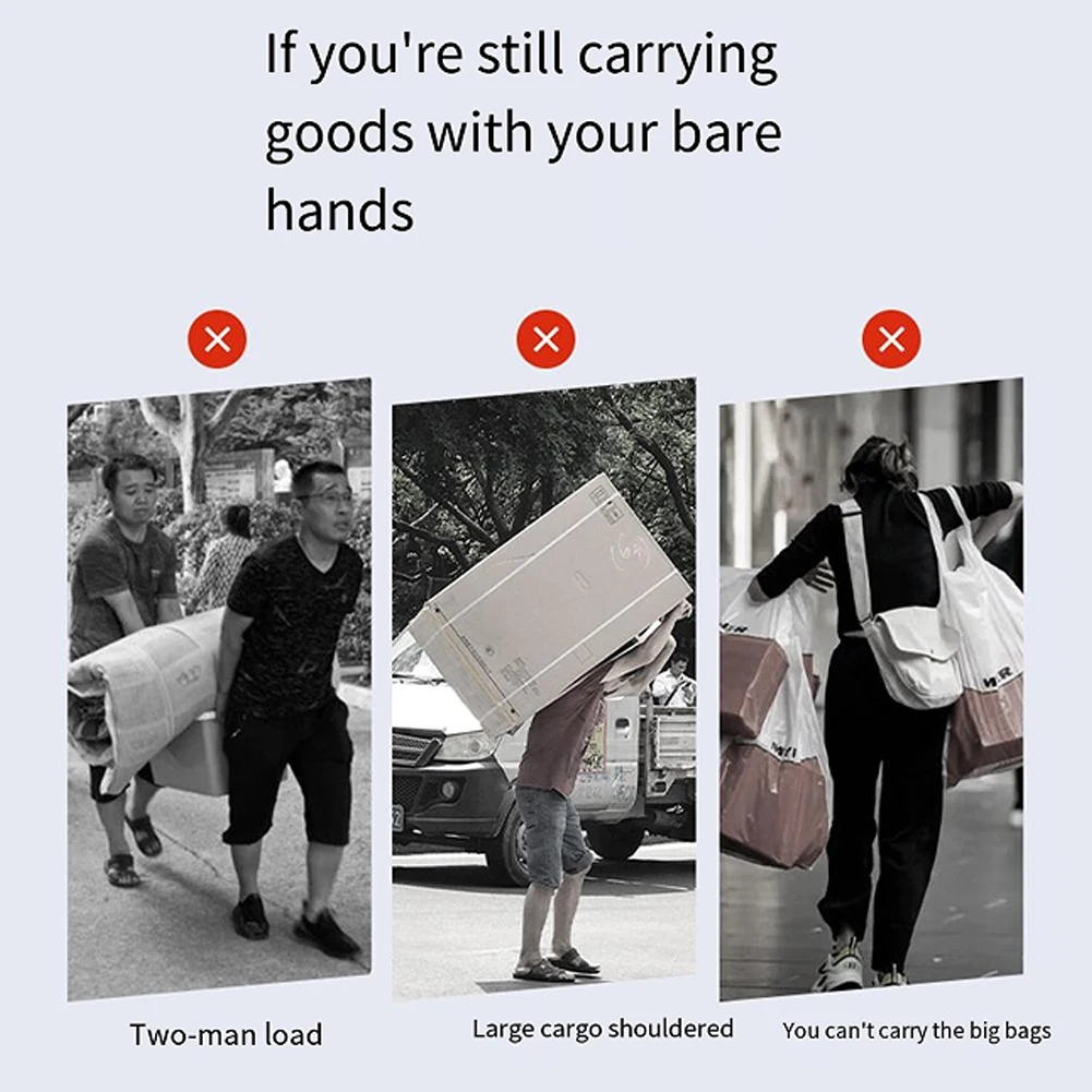 للطي كيس شاحنة المحمولة دوللي عربة طويلة تصغير مقبض الألومنيوم تتحرك عربة عدم الانزلاق للتحرك والسفر #6