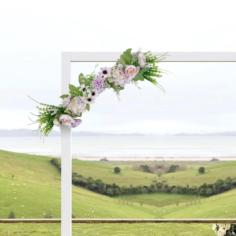 1PC Künstliche Hochzeit Bogen Blumen Boho Rote Rose Eukalyptus Girlande Vorhänge Hause Dekoration Hochzeit Dekorationen Willkommen Zeichen – Detail 9