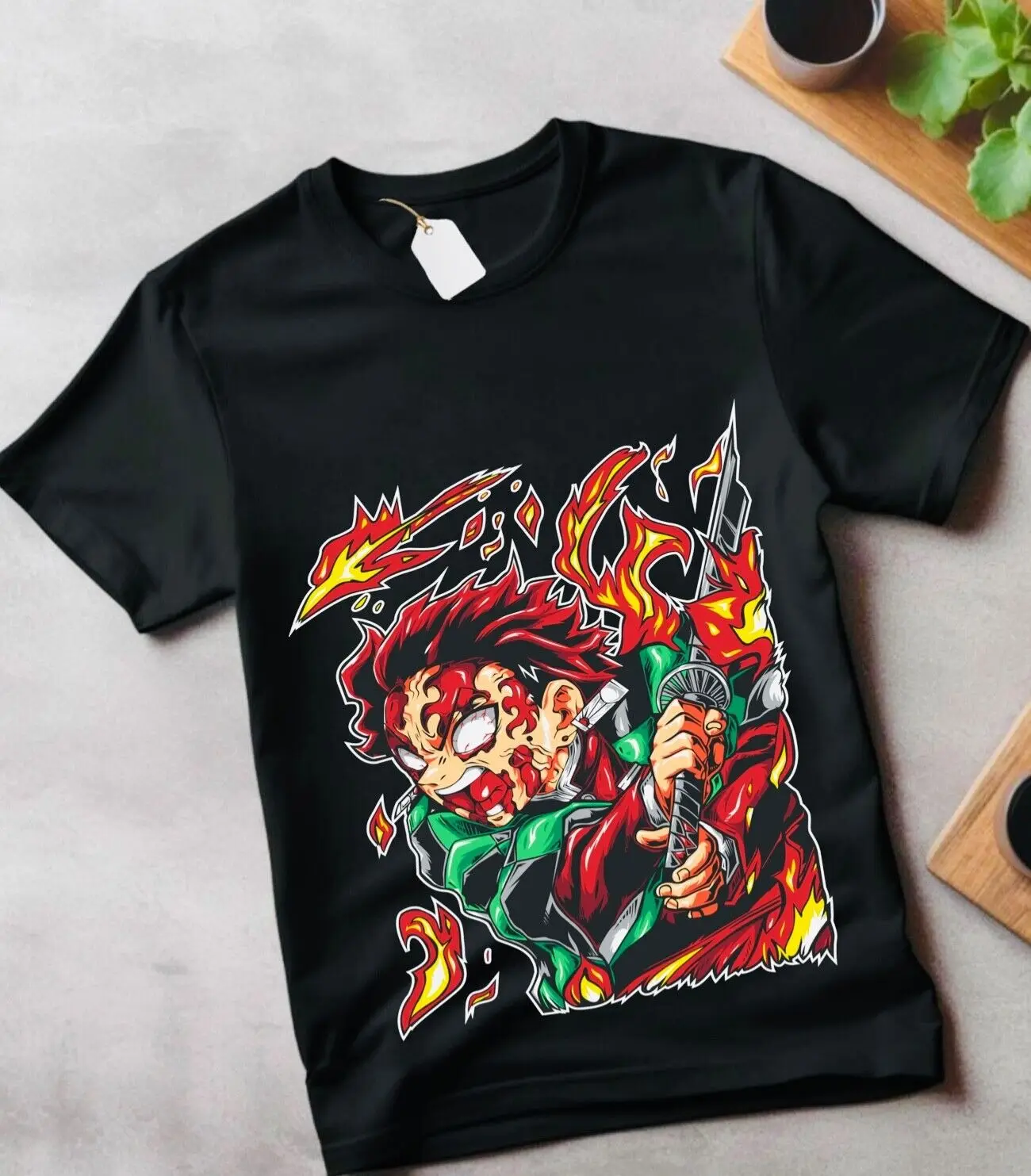 Tanjiro Demon Slayer T-shirt Kimetsu No Yaiba Horror Anime Nezuko Shirt All Size