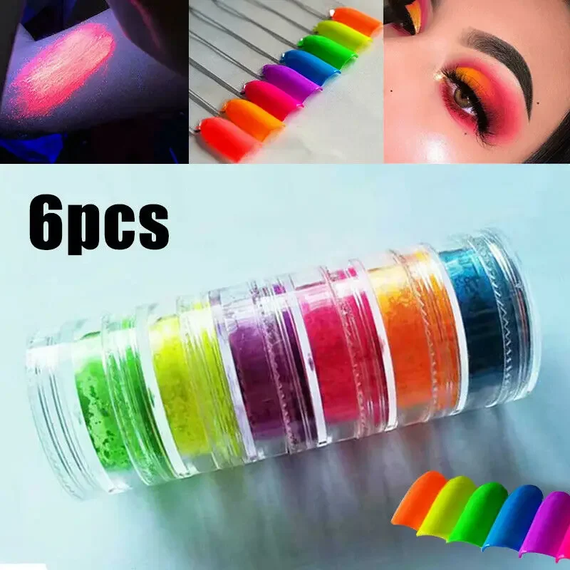 Colors Neon Eyeshadow Luminous Eyeliner Lip Makeup Cosmetic Fluorescent Pigment Glow In The Dark Eye Shadow Fashion Eye Makeup