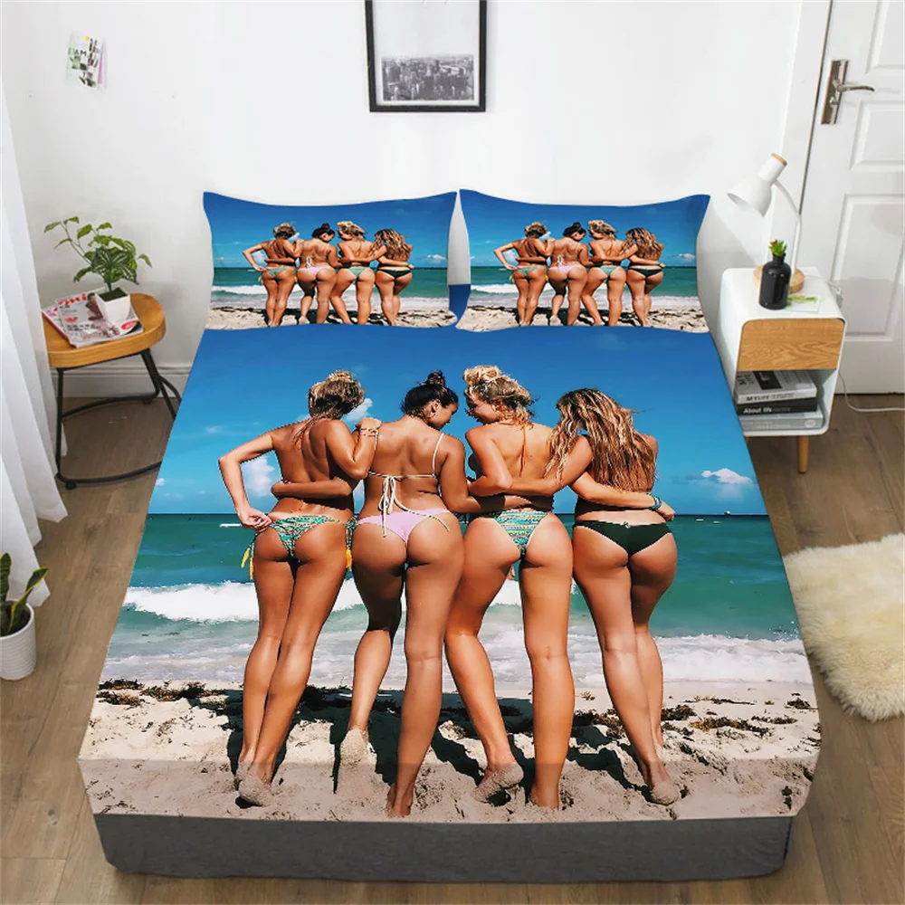 

3D Comforter Set Sexy Girl Print Quilt Duvet Cover Twin Beds Size Home Textiles Bed Sheets High Quality Fitted Sheet Sets