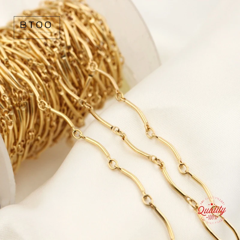 

14K Gold Filled Moon Bar Chain Curved Bar Chain 1Meter Unfinished Chain DIY Jewelry Tarnish Resistant Jewelry Findings