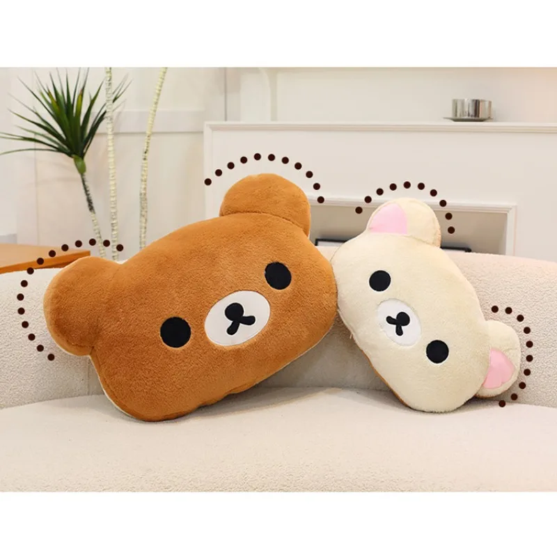 

40cm Cute Rilakkuma Plush Warm Pillow Cartoon Brown White Bear Doll Backrest As A Christmas and Birthday Gift for Girlfriend