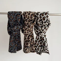 Good Knit Wool Blends Scarf Long Fashion Leopard Print Winter Thick Neckerchief Women Warm Pashmina Shawl