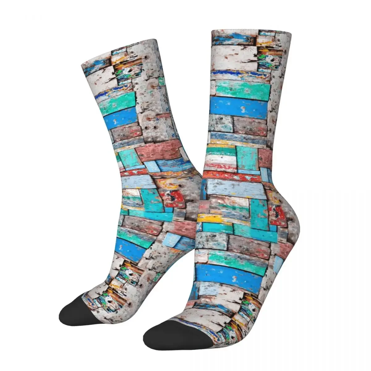 Socks Decorative Painted Old Wooden Planks Merch for Men Cozy Socks All Seasons Little Small Gifts