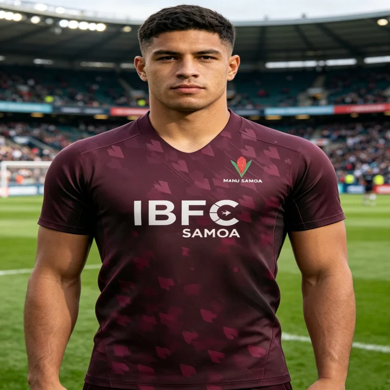 Samoa Rugby Home Games 2026 Rugby-Trikots, T-Shirts, Sport-T-Shirts und atmungsaktive, bequeme Kleidung für Familien- und Kinder-T-Shirts – Detail 4