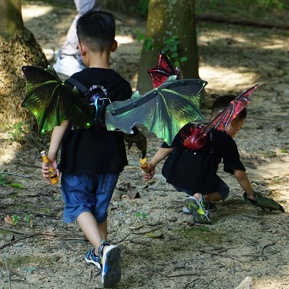 Electric Moving Dinosaur Wings with Lights DIY Toys for Children Boys Party Halloween Costume Accessory Christmas Gift