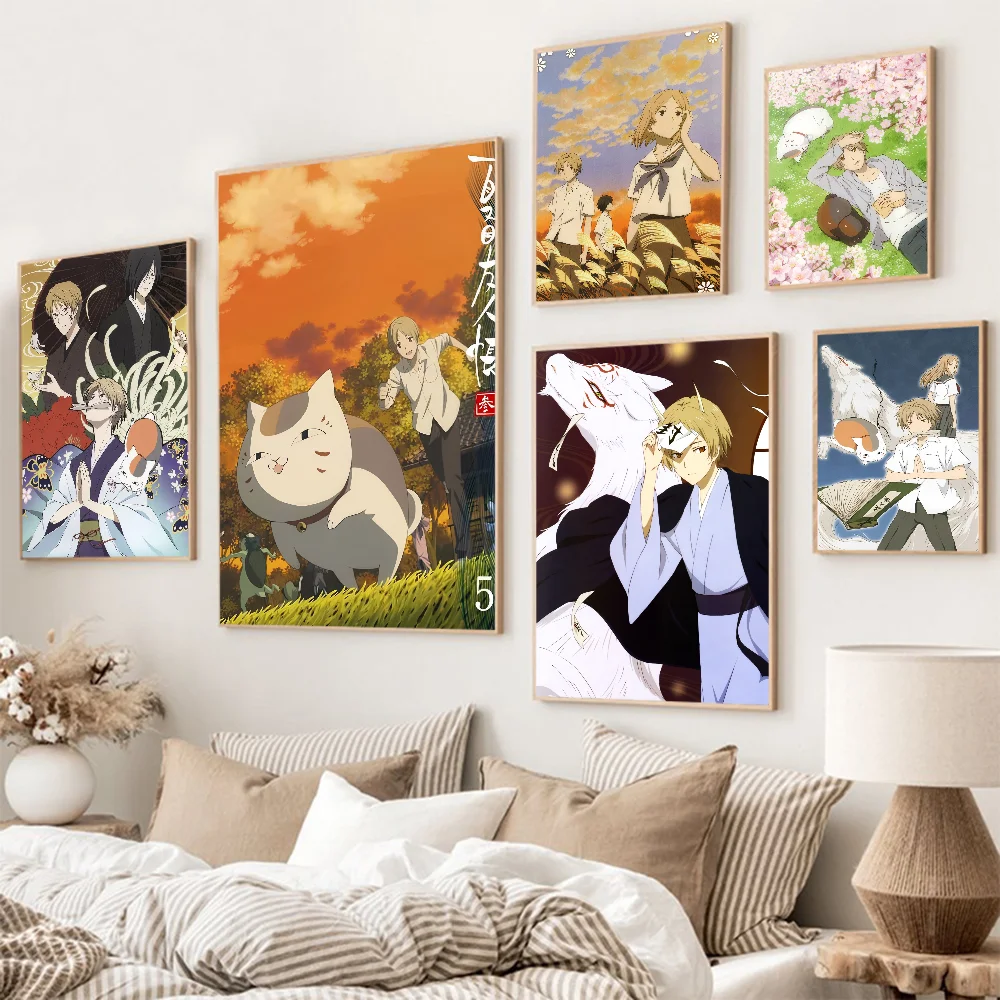 Anime Natsume Yuujinchou Anime Posters Sticky Whitepaper Sticker DIY Room Bar Cafe Kawaii Room Decor