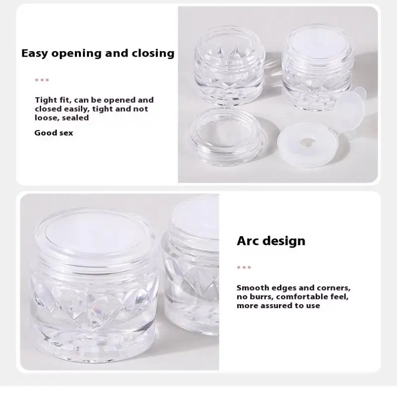 2/5 PCS Bottiglie di polvere sciolte vuote Barattoli di setaccio con contenitore di polvere in rete Tappo trasparente Bottiglie riutilizzabili cosmetiche fai da te Trucco