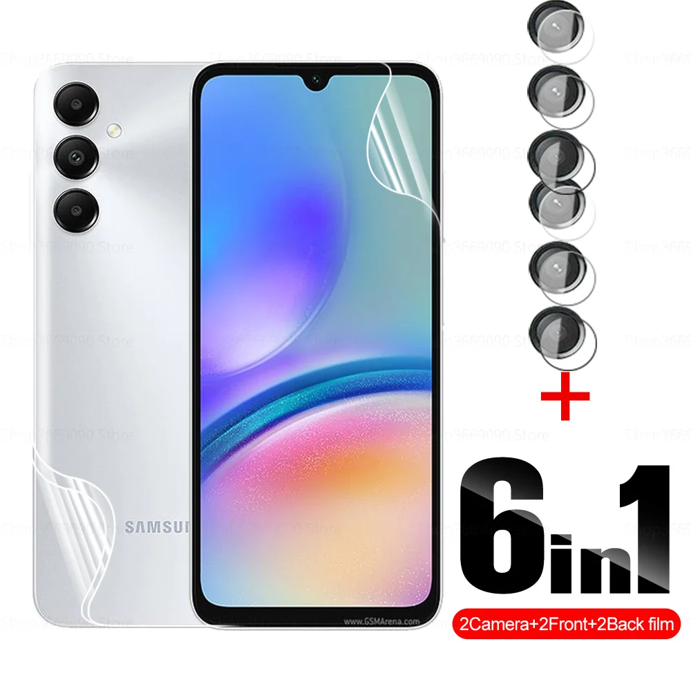 6 in1 pellicola idrogel anteriore posteriore per Samsung Galaxy A05s A05 A15 protezione dello schermo dell'obiettivo della fotocamera Samsun A15 A25 A35 A55 5G 2023 Film