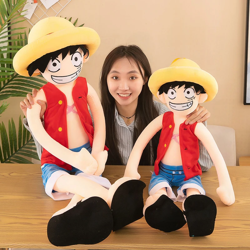 

Kawaii Plush Toy One Piece Luffy Stuffed Doll Cute Anime Figure Kids Birthday Gift for Boys and Girls Soft Filled Doll