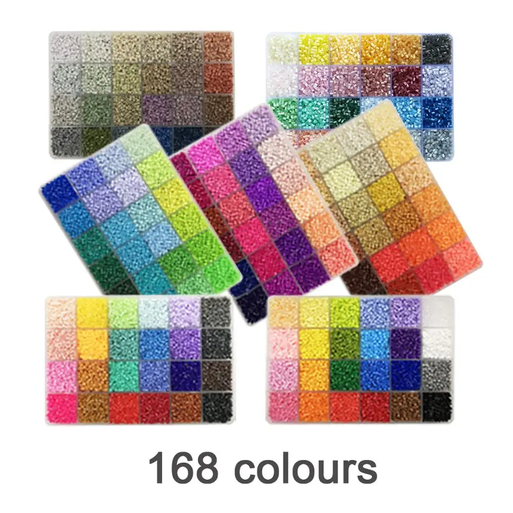 Yantjouet 2.6mm 168colour 7Plate with Tools Kit 92400pcs Hama Beads Iron Beads DIY Toy For Kids High Quality Box