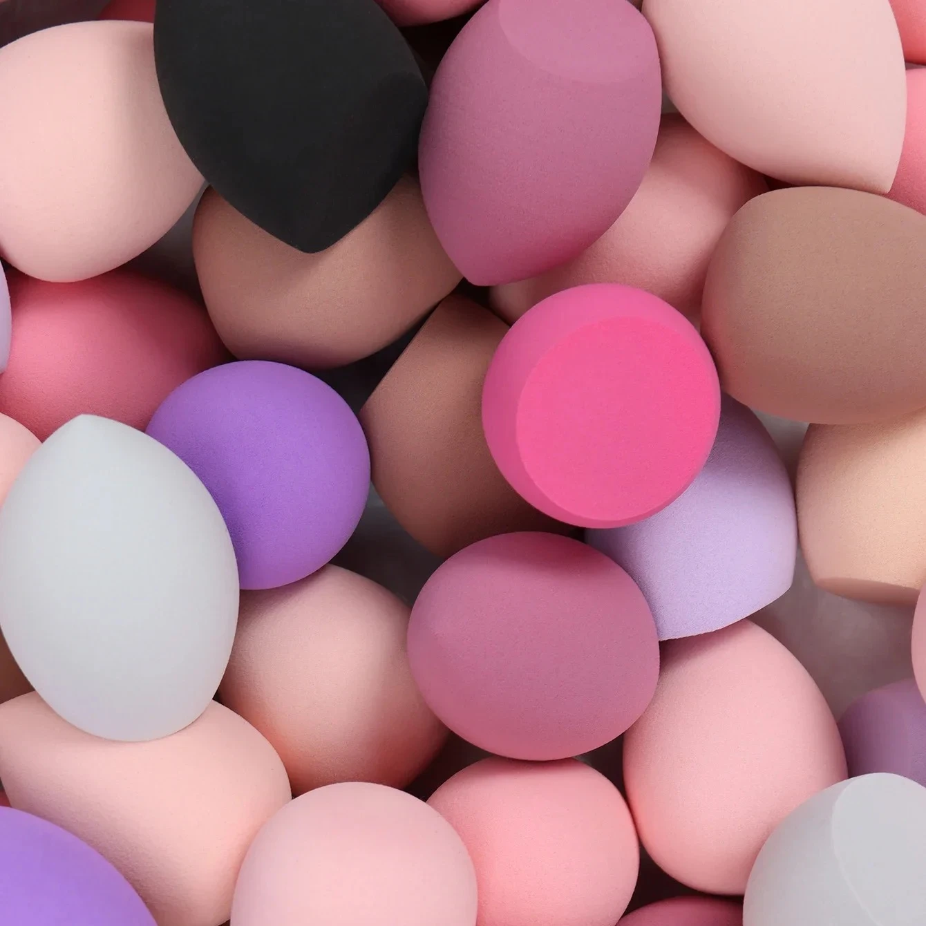 Ensemble d'éponges hydrophiles – Assortiment de couleurs/formes pour liquide/crème/poudre |   Kit de voyage sans latex Tous types de peau