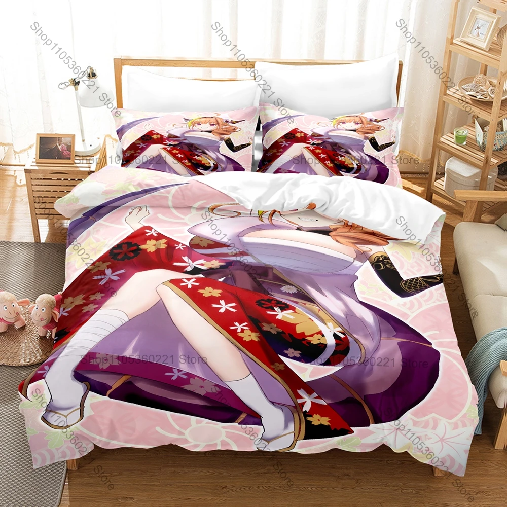 Kiryuu Coco Bright Orange Dragon Aesthetic Bilingual Kiryu Kai Fan Merch 3PCS Bedding Duvet Cover + 2 Pillowcases All Season Use