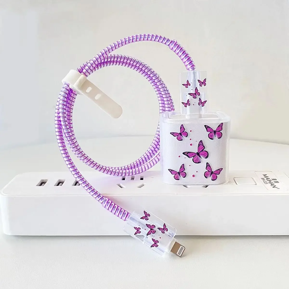 Butterfly Style USB Cable Protection For iphone 11 Pro Max 12 13 14 20W Adapter Protector Cover Shell Charger Case Protective