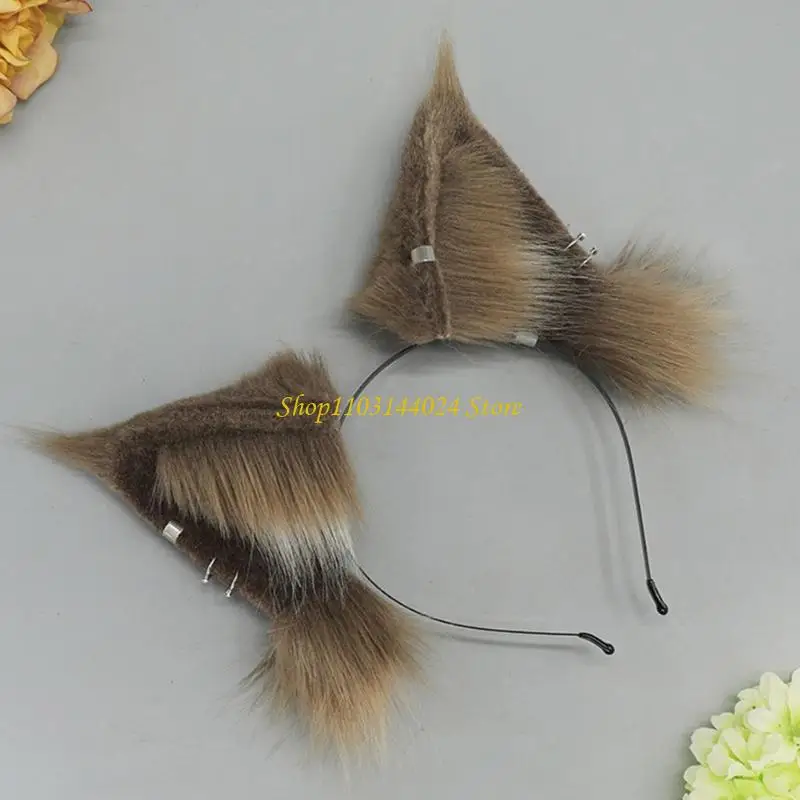 

N5KE Стильный обруч для волос с ушками животных, гибкий дизайн, обруч для волос для школьного офиса, мероприятия