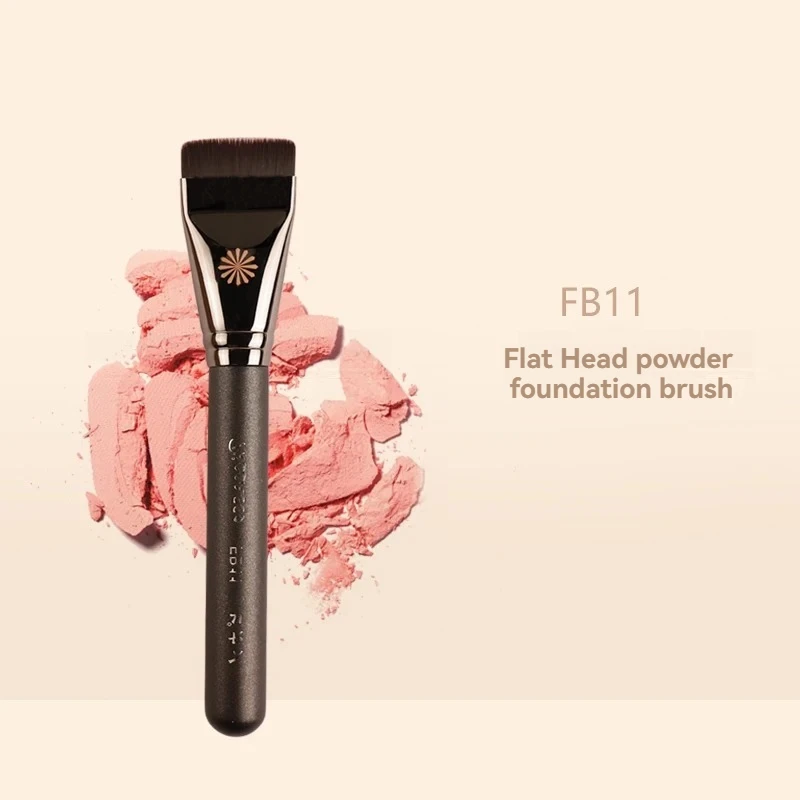 FB11 cepillo de base de cabeza plana pelo de fibra suave cepillo de base profesional cepillo de aseo detalle herramientas cosméticas