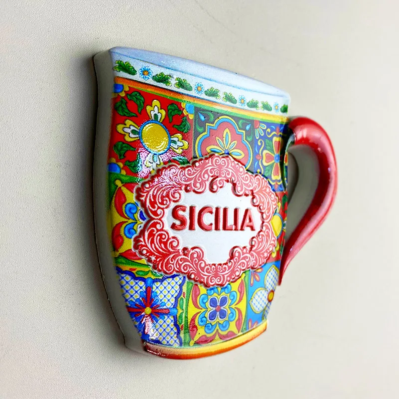 Sicily 3D refrigerator magnet Tourist souvenirs Refrigerator magnet decoration supplies Collection arts and crafts gifts