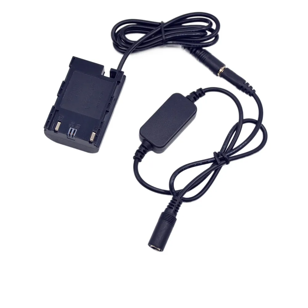 LP-E6 Dummy Battery DR-E6 DC Coupler&12V-24V Step-Down Cable for Canon EOS 5D Mark II III 5D2 5D3 6D 7D 60D Camera