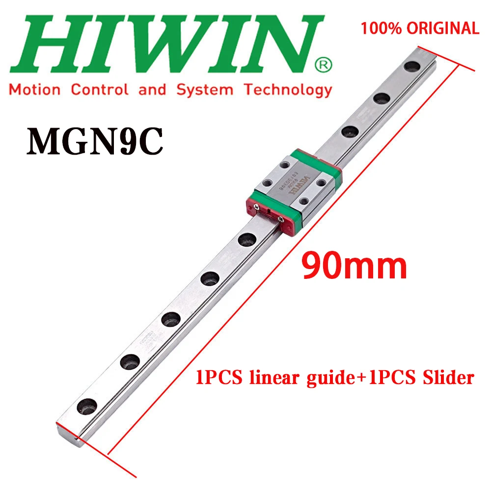 

HIWIN Genuine MGN9C MGN9 Miniature Linear Guide Slide 90mm 1Pcs Linear Guide+1Pcs Slider For 3D Printers and SLR Camera Lenses