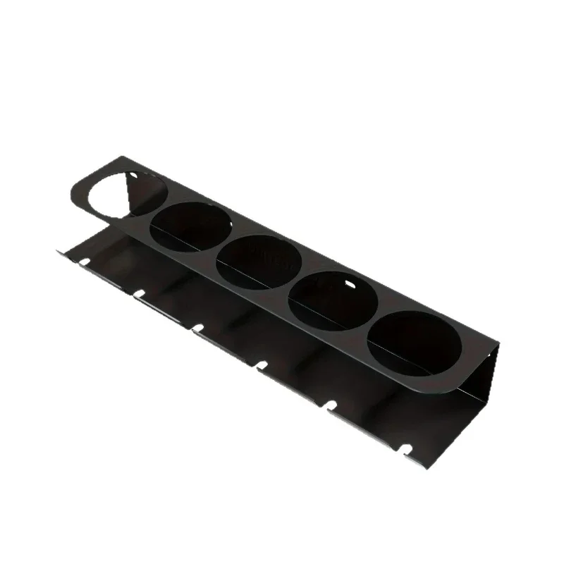 

5-Inch diameter metal spray canister and pneumatic tool holder, 6-slot wall mount