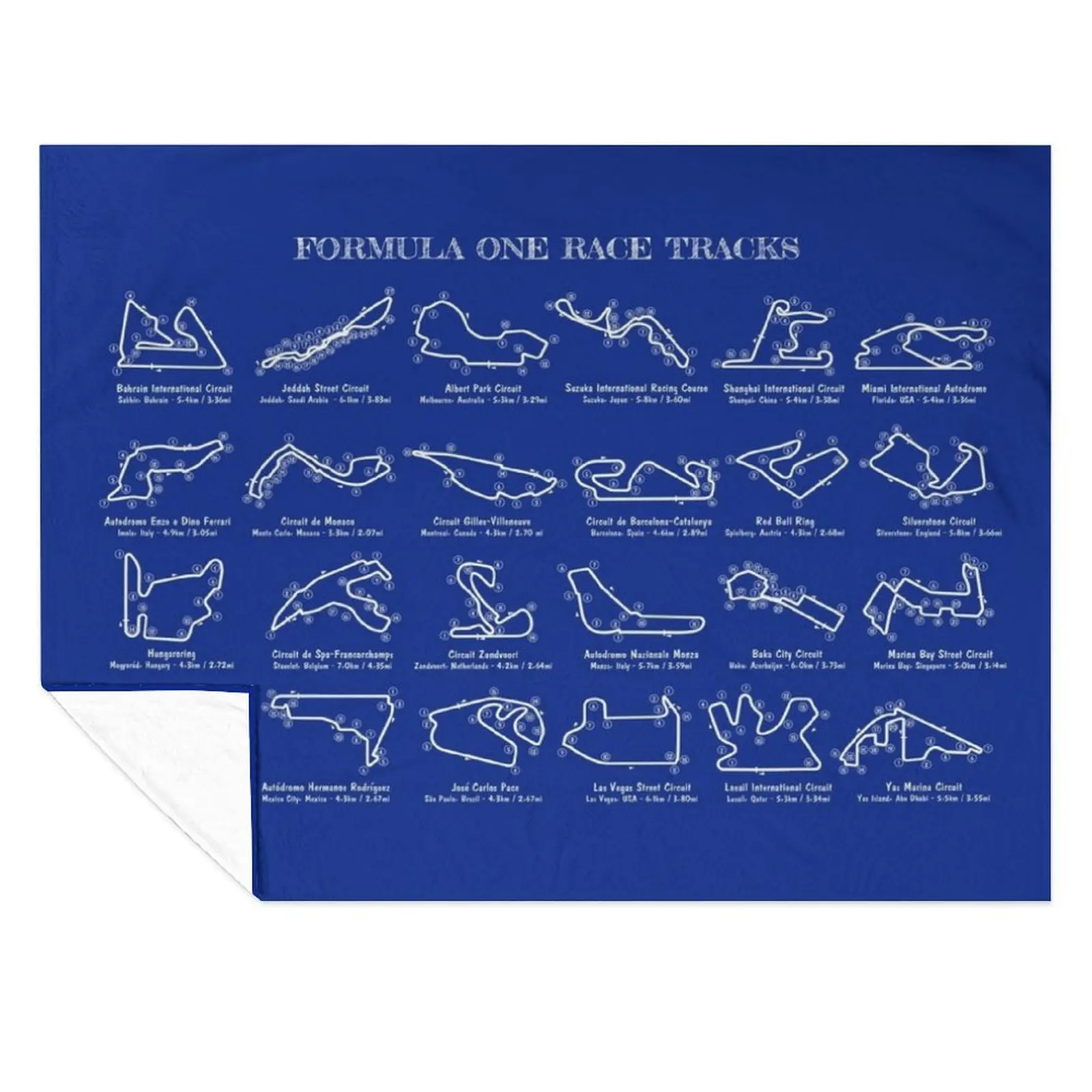 

F1 Race Tracks (White Stencil-No Background) Throw Blanket sofa bed For Sofa Thin For Decorative Sofa Blankets