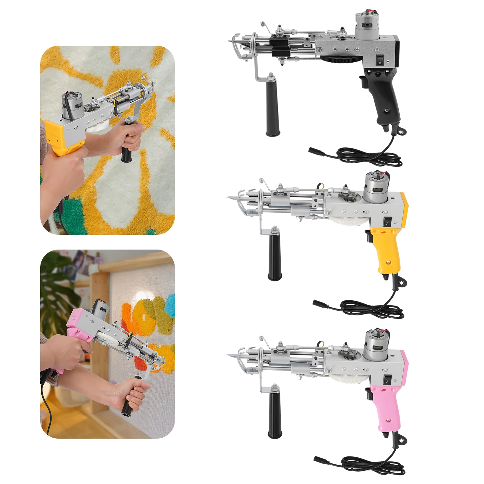 100 W elektrische Tufting-Pistole, 2-in-1 elektrische Teppich-Tufting-Pistole, 13000 U/min, Teppichherstellung, Tufting-Pistole 360 ° Rotation Teppichweberei Mac – Detail 13