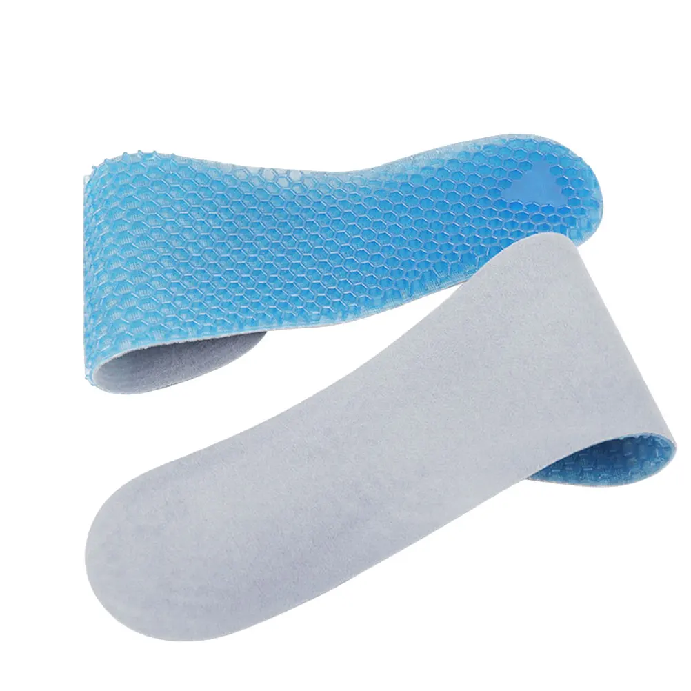 

1Pair Silicone Foot Pads Sports Massage Cushioning Support Breathable Durable Non-Toxic Comfortable Foldable Size L 41-46 Blue