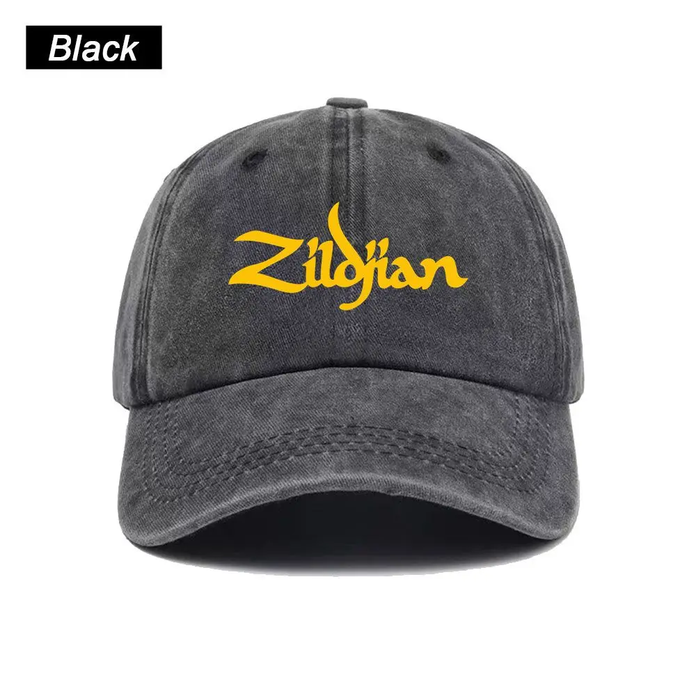 Vintage Washed Baseball Cap Zildjian Print Graphic Unisex Streetwear Casual Trucker Style Summer Cotton Sun Hat