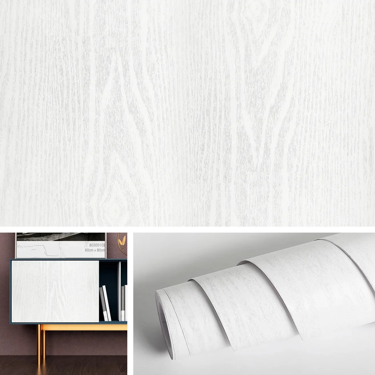 Waterproof Self Adhesive Wood Grain Wall Sticker Door Cabinet Desktop Modern Furniture Renovation Peel and Stick Wallpaper