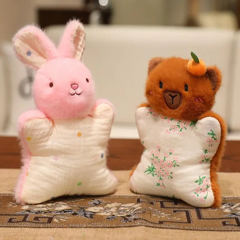 LLavero de peluche para bebé, toalla tranquilizadora, animales de dibujos animados infantiles, muñecos durmientes, toalla cómoda, juguete para dormir, torno, juguetes colgantes, 1 ud.