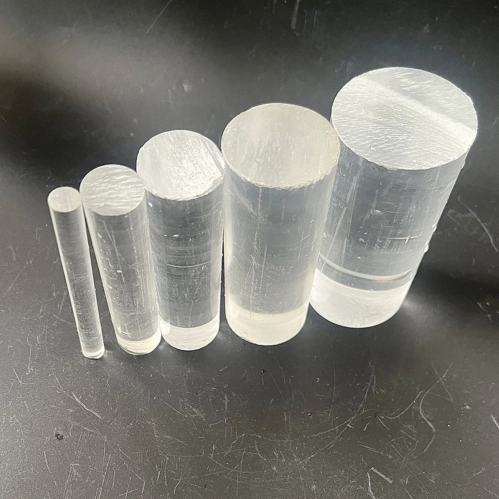 Acrylic rod diameter: 10~50mm. Length: 100~500mm, special material for lathe, milling machine, CNC precision machining.