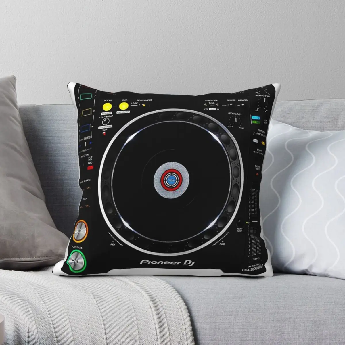 Pioneer DJ CD Pillowcase Polyester Linen Velvet Printed Zip Decorative Pillow Case Bed Cushion Cover