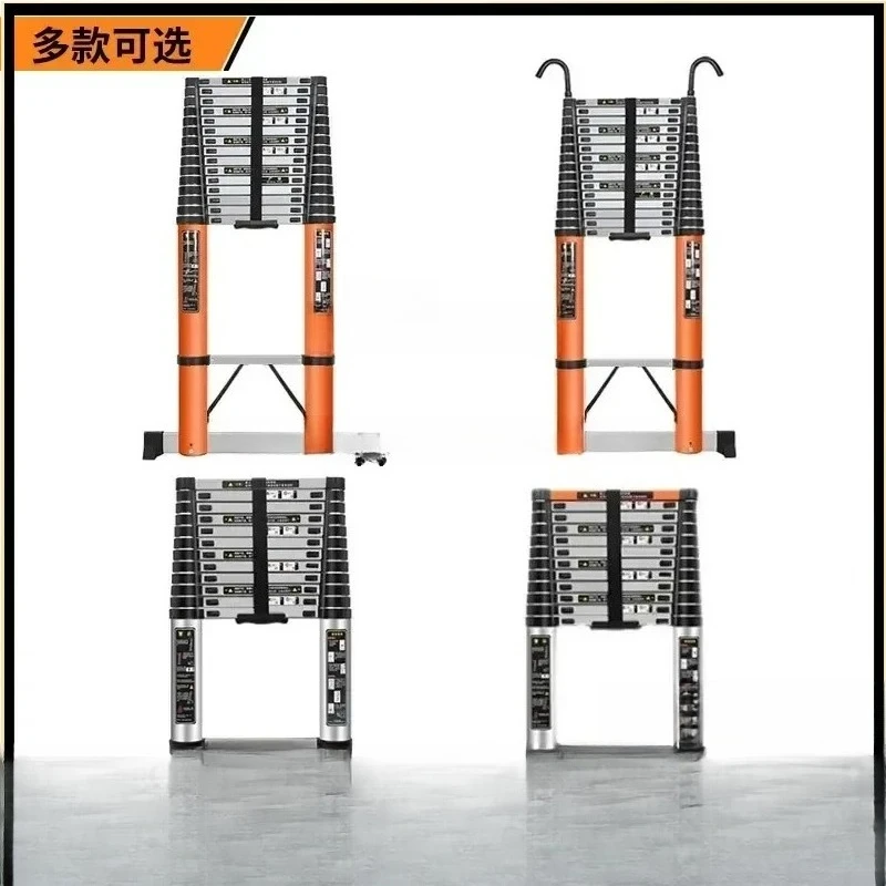 thickened telescopic engineering cloud ladder long straight bamboo ladder lifting aluminum alloy ladder