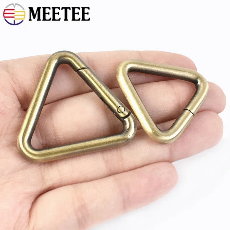 5/10Pcs 20-38mm Meetee Metal Triangle Ring Buckle Openable Bag Strap Connect Clasp Keyring Webbing Adjust Hook Sewing Accessory