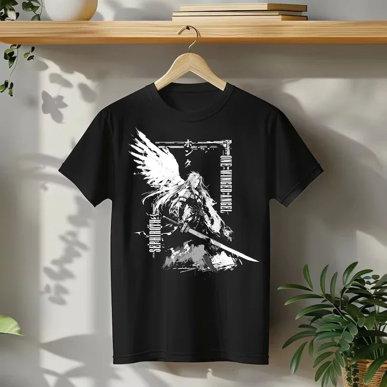 

Final Fantasy 7 Sephiroth Women's Softstyle T-shirt Game Street Trend Pattern T-shirt Fashionable Japanese Style for Gamers Y2K