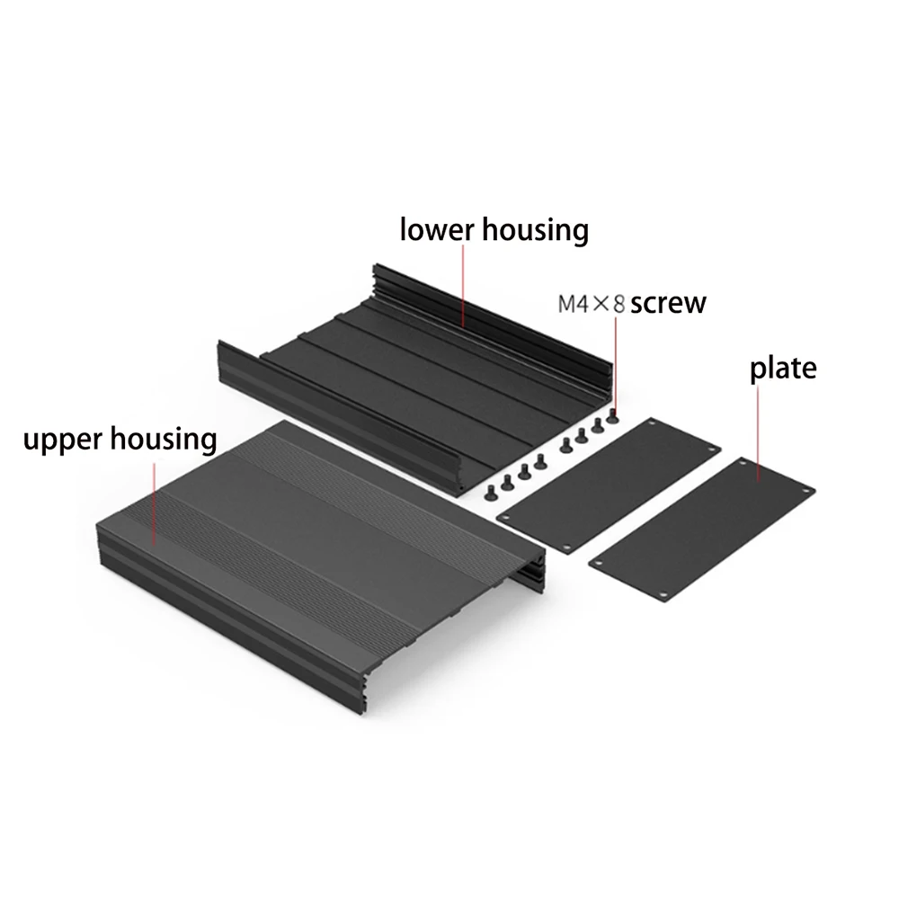 custom OEM Project Box 145x54mm Silver Black Metal Enclosure Electronic DIY Instrument Housing Aluminum Alloy Junction Box Case