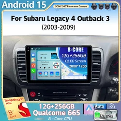 Android 15 For Subaru Legacy 4 Outback 3 2003 - 2009 RHD 2K QLED Stereo Car Radio Multimedia Video Player GPS 4G CarPlay