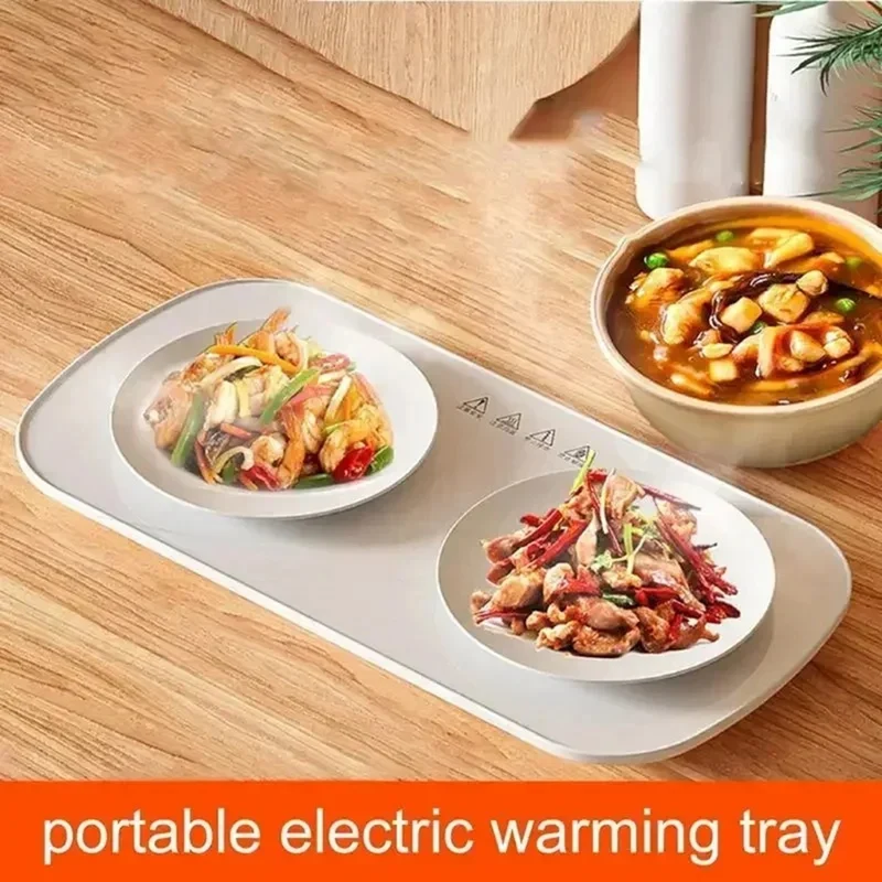 Food Electric Warming Plate Warmer Hot Placemat Plate Placemat Long Lasting Warming Plates for Home Dinner Plate Black-DTB3