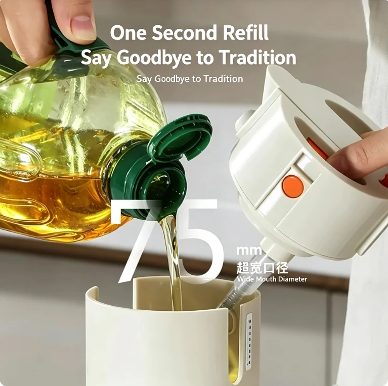 Household Dual‑Use Glass Oil Pot, Spray & Pour Atomization Oil Bottle Auto Open‑Close No Oil Hanging for Kitchen