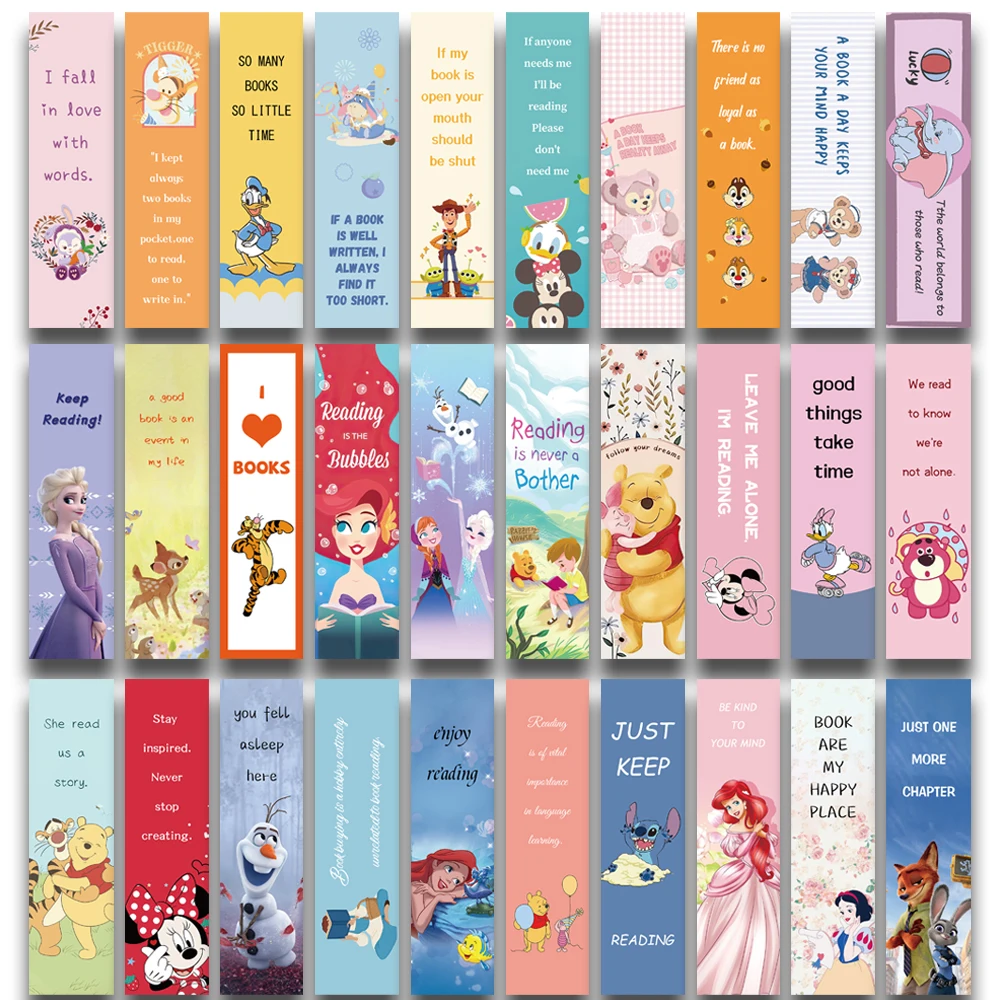 

30PCS Cute Fun Style Reading Bookmarks Laptop Luggage Harajuku Supply DIY Gift Room Creative Gifts Living Paper Unique Bookmarks
