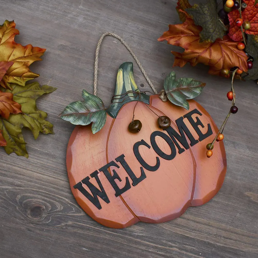

Pumpkin Wall Hanging Decor Halloween Party Supplies Welcome Sign Farmhouse Home Office Classroom Decorations Clearance